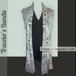 Bundle Talbot's Sleeveless Blouse & Coldwater Creek Sheer Open Overlay Tunic